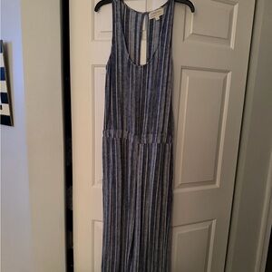 Cloth & stone black & white linen jumpsuit med